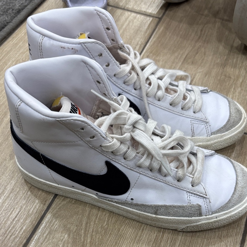 Nike White and Black High-Top Sneakers
